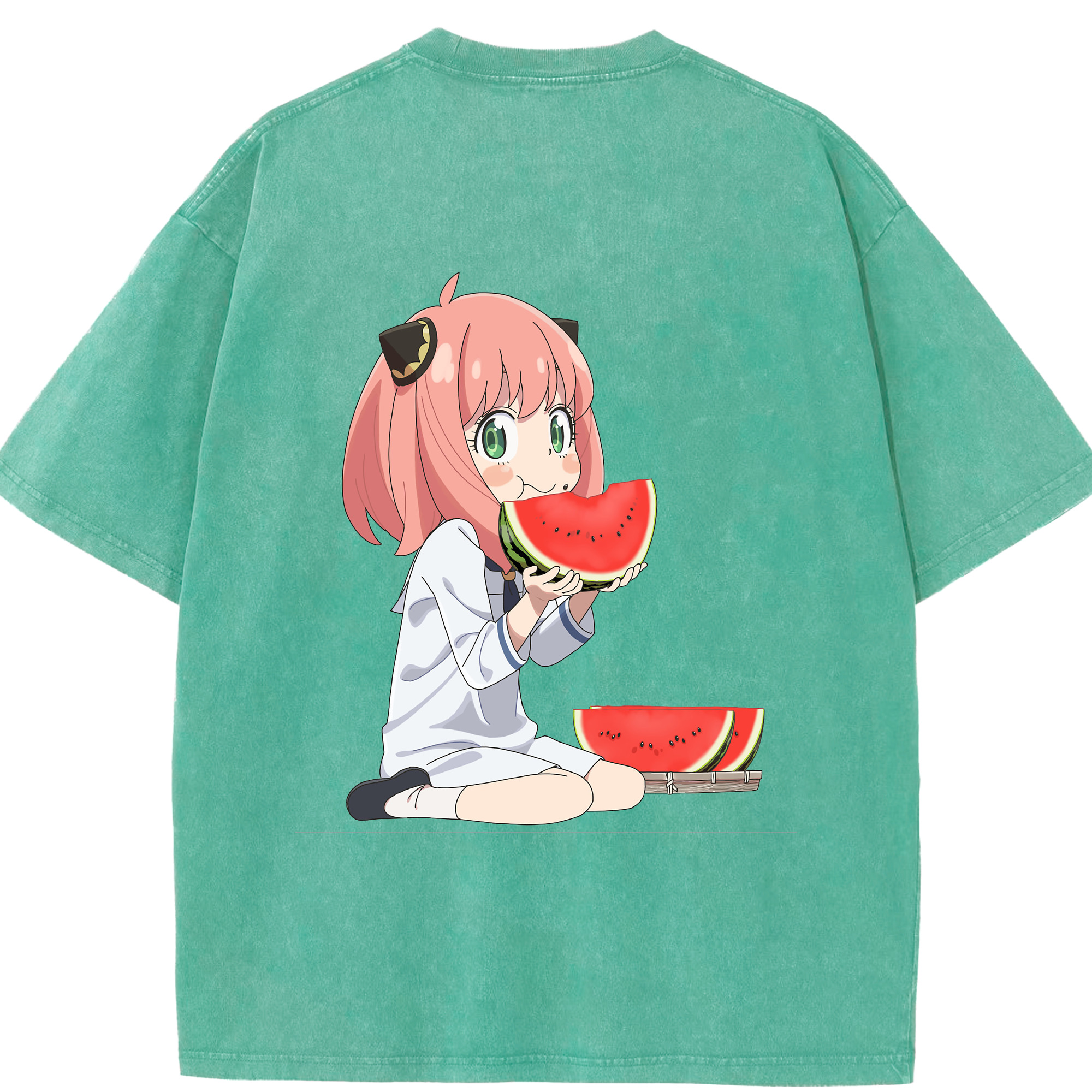 （画像用） SPY×FAMILY间谍家家酒 綿100% ヴィンテージ風 半袖Tシャツ（背面プリント）